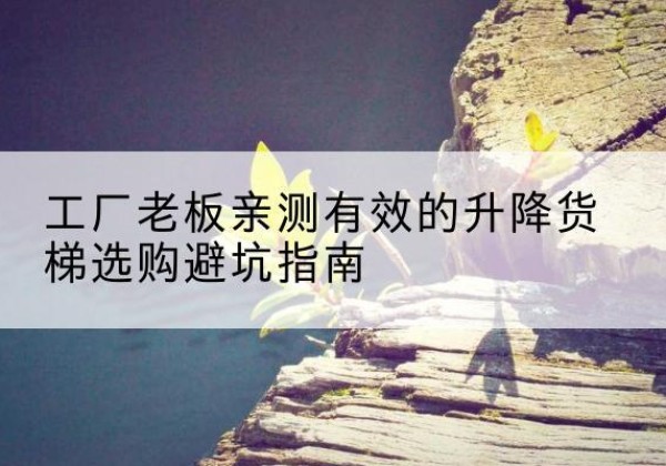 黔西升降货梯怎么选-工厂老板亲测有效的升降货梯选购避坑指南